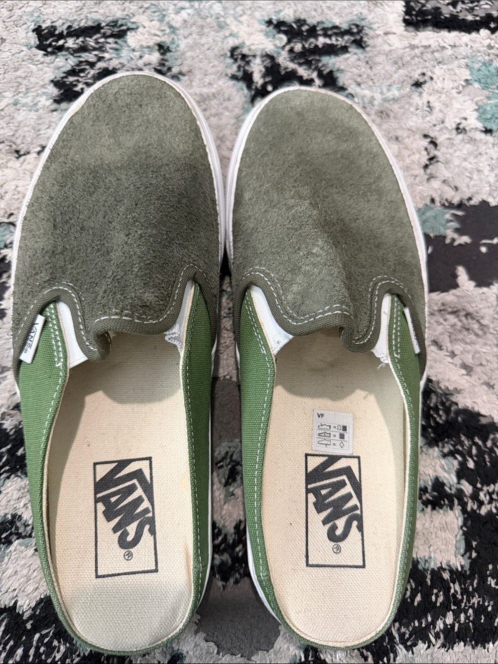 Vans Kids Slip-On Sneakers in Olive Green Suede & Canvas